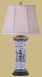 Classic Traditional Formal Quality Lighting - 27" Blue & White Porcelain Vase Oriental Style Table Lamp
