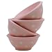 Price Comparison : Ronnie's Terramoto Ceramic, Cereal Bowl, Set of 4, White Polka Dots on Pink Base