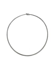 14KT White Omega Flat 4mm Necklaces Length = 16