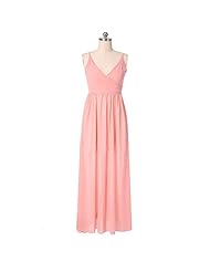 V-neck Summer Cocktail Floor Length Sleeveless Chiffon Backless Illusion Fit-and-Flare Bridesmaid Dress/Party Dress 