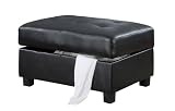 cocktail ottoman in Black Bonded Leather Match