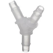 Value Plastics Y430-J1A Natural Kynar PVDF Tube Fitting, Barbed Wye, 1/8" (3.2 mm) Tube ID (Pack of 25)