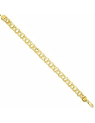 Genuine 14K Yellow Gold Triple Link Charm Bracelet 8 Inches 14 Grams Of Gold 100% Satisfaction Guaranteed.
