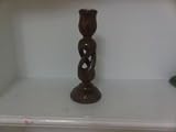 Candlestick Antique Rope Design Wood Carvings Handcrafted Candle holder