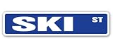 SKI Street Sign snow watersports skis goggle sport gift