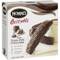 Nonni's Triple Milk Chocolate Biscotti (No Nuts) 8 Individually Wrapped Biscotti, 6.88 Oz. Box (2 Pack)
