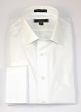 Roberto Villini Non Iron Big & Tall Solid White Pinpoint Oxford French Cuff Dress Shirt