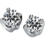 14k White Gold Moissanite Solstice Round Earring 9.5mm 6ct