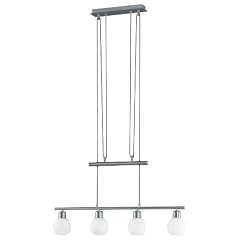 TRIO-Leuchten 373810407 ES-JoJo-Pendel, inklusiv 4 x E14, 11W, Spirale, Breite 78 cm, Nickel matt, Glas opal matt, � 10 cm