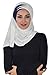 Jersey Shawl for Women Cotton Wrap Modesty Turban Cap Scarf Ivory-Blue