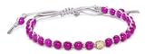Tai Fuchsia Beads with Single Crystal Bracelet