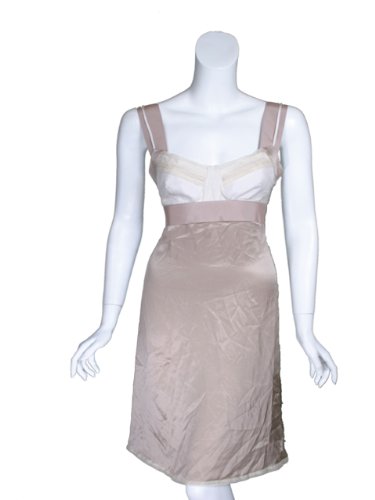 31zRI76g8aL GIANFRANCO FERRE Bustier Silk Slip Dress in Beige