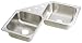 Elkay DE217323 Dayton Elite 31-7/8-Inch by 31-7/8-Inch Stainless Steel Double Bowl Three-Hole Top Mount Corner Sink, Ultra Radiant Finish