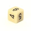 Chessex Opaque 16mm Dice, Ivory with black d6 with numbers