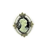 Victorian Style Black Cameo Brooch Pin