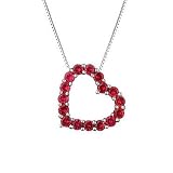 Created Ruby Heart Pendant