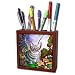 Dream Essence Designs Animals Little Kitten - A little kitten peers out from behind pretty flowers and leaves - Tile Pen Holders-5 inch tile pen holder