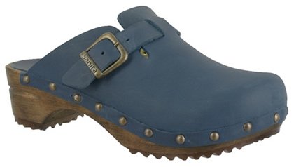 Sanita Clogs Kristel open blue Leather Width: Middle Size 38.0