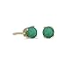 14k Yellow Gold Round Emerald Stud Earrings