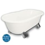American Bath Factory B1-3700-BB-DM7-M2-45-CH-C1-CD Madeline Double Ended Clawfoot Bathtub in Bisque