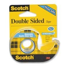 3M Commercial Office Supply Div. Products - Double-Sided Tape, Removable, 3/4x200, Transparent - Sold as 1 RL - Scotch Double-Sided Tape is removable. This transparent tape is coated with removable adhesive on both sides. Sticks firmly, yet is