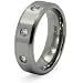 Titanium Ring with 3 Bezel-set Cubic Zirconia (Sizes 8-12)