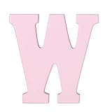 8-Inch Wall Hanging Wood Letter W Pink