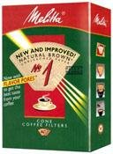 Melitta Natural Brown Cone Coffee Filter #1 40-ct