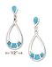 Sterling Silver Teardrop Post Dangle Earrings With Turquoise Inlay