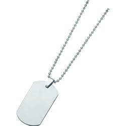 Tungsten Dog Tag Mens Pendant Necklace Jewelry 22"