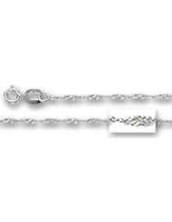 14K White Gold Singapore Chain (Width 1.0mm)