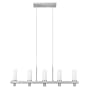 Eglo 86305A Renna 1 5 Light Pendant Light Fixture, Nickel/Frosted Opal