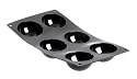 De Buyer-Moul Flex-1961.01-Moul ' Flex Noir - Plaque de 6 demi-sphères