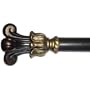 Tara Adjustable Curtain Rod Set With Decorative Finials - Mahogany