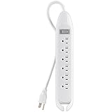 Belkin 6-Outlet Power Strip with 12-Foot Cord, White, F9D160-12