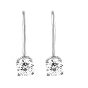 14k White Gold Diamond Lever Back Earrings w/ basket(.28 cttw, I-J Color, I2 Clarity)