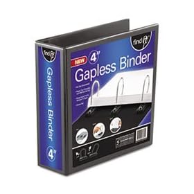 Idea Stream FT07074 Gapless Loop Ring View Binder, 11 x 8-1/2, 4 in. Capacity, Black