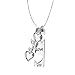 Sterling Silver "I Love You" Two-Charm Heart Pendant, 18"