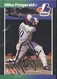 Mike Fitzgerald, Montreal Expos, 1989 Donruss Autographed Card