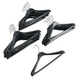 (Price/PK)Suit Hanger, 1 Piece, 17, Plastic, 24/PK, Black