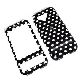 HTC Google Android G1 Black Polka Dot Hard Cover Case