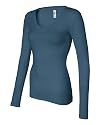 Bella V-neck Sheer L/S Longer-Length Tee Comes in Many Colors