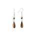 Sterling Silver 0.01 ct. Diamond with Irregular Tiger's Eye Bead Earrings