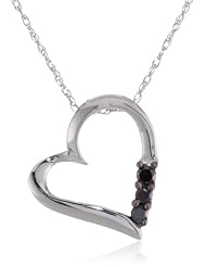 10k Gold and Three-Stone Heart Pendant Necklace (.1 cttw), 18"