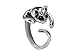 Moonar174;Silver Plated Retro Kitten Cat Ring with Crystal Eyes Open Ends Ring