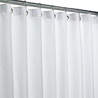 White FABRIC polyester SHOWER CURTAIN liner bath NEW
