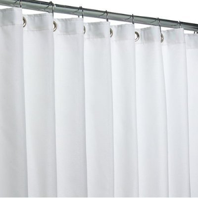 White FABRIC polyester SHOWER bath NEW