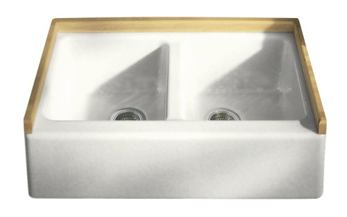 KOHLER K-6534-4U-0 Hawthorne Apron-Front, Undercounter Kitchen Sink, White