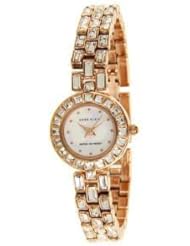 Anne Klein Womens AK/1030MPRG Swarovski Baguette Crystal Accented Rose Gold-Tone Bracelet Watch