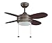 Litex E-MLV36ESP4LK1 Maksim Collection 36-Inch Ceiling Fan with Four Dark Walnut Blades and Single Light Kit with Opal Frosted Glass